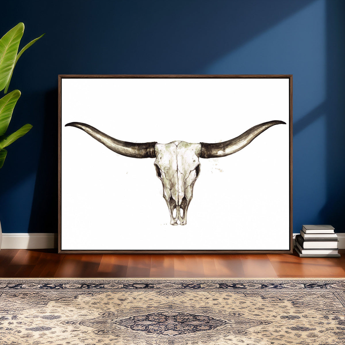 Longhorn Skull Wall Art Canvas Print – Rustic Western