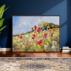 Abstract Mountain Landscape Wall Art Canvas Print – Textured