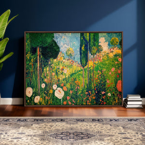 Gustav Klimt Boho Mountain Landscape Large Wall Art,