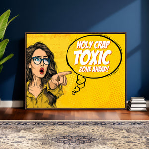 Pop Art Print Bathroom Sign Wall Art Canvas Print — Funny