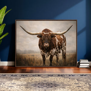 Texas Longhorn Canvas Wall Art Western Bull Desert Moody