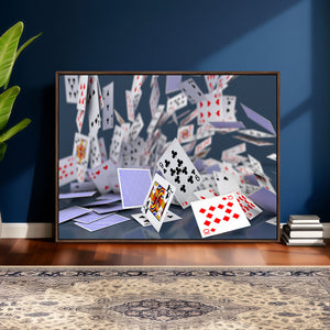 Playing Cards Canvas Wall Art | Casino Game Room Decor,