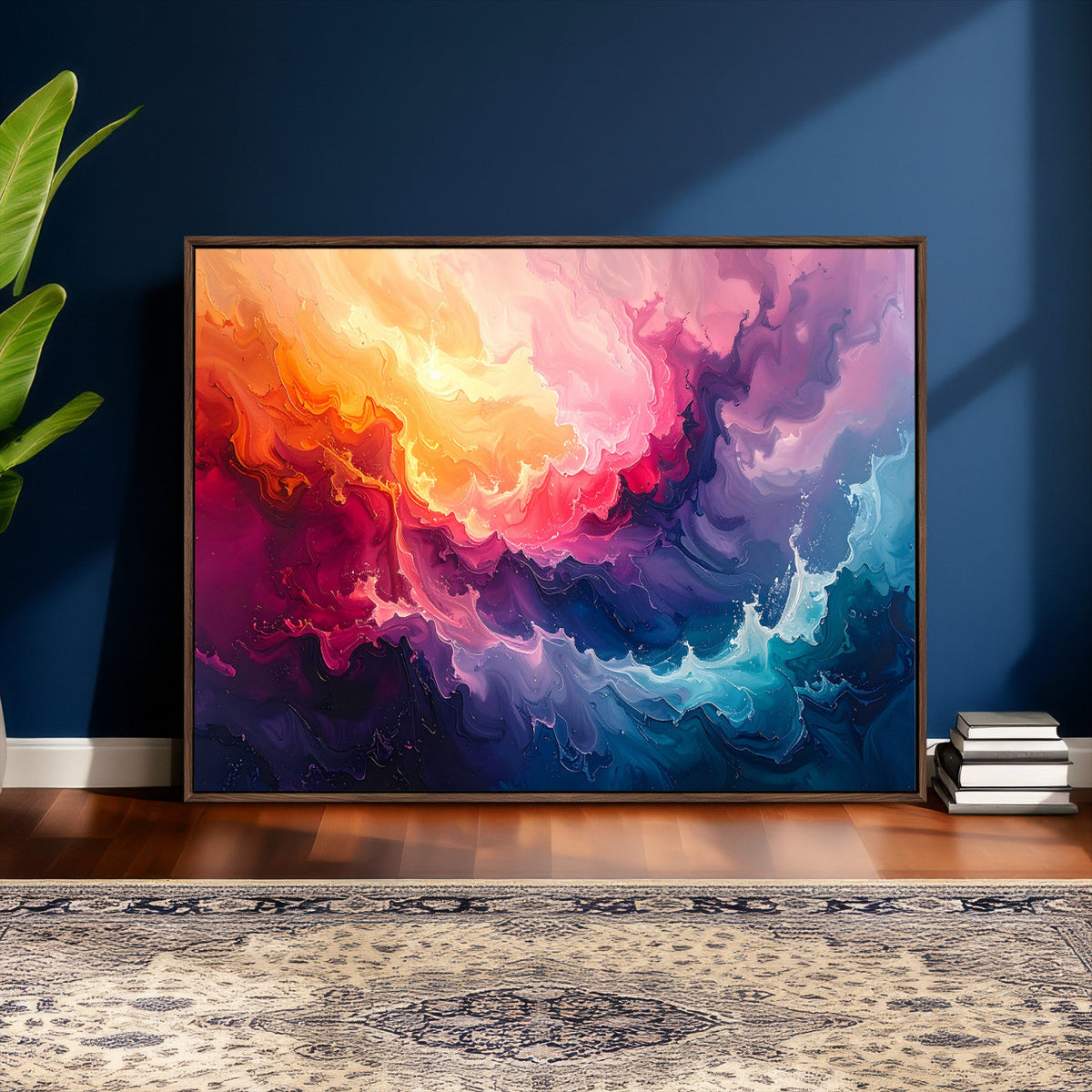 Colorful Abstract Canvas Wall Art Print, Vibrant Popup Color Art Print