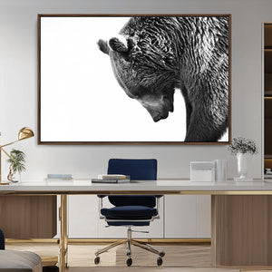 Black and White Grizzly 399 Bear Canvas Print Wall Art |