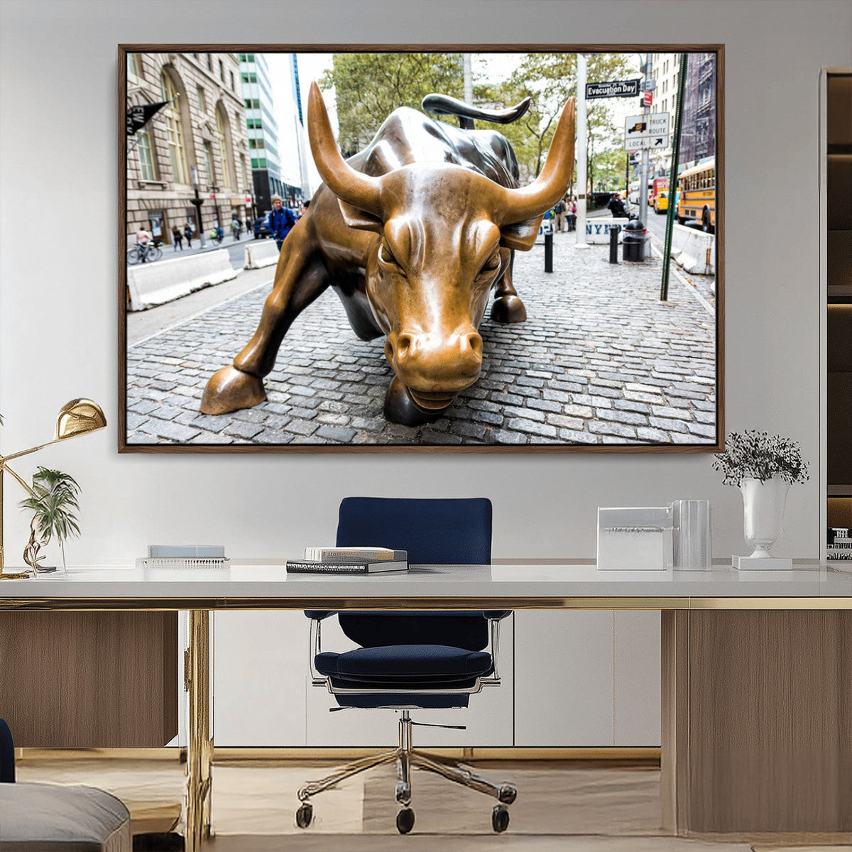 Charging Bull Wall Art Canvas Print