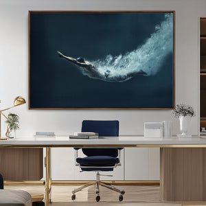 Swimmer Wall Art Canvas Print