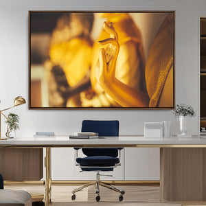 Gold Buddha Statue Hands Wall Art Canvas Print