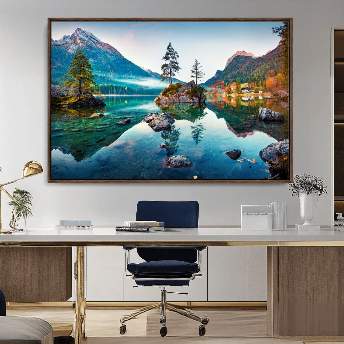 Crystal Clear Lake Wall Art | Mountains Wall Art Canvas | 3