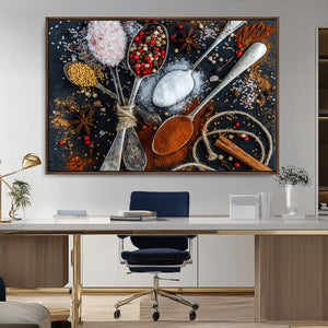 Spices and Seasonings Canvas Wall Art – Colorful Triptych