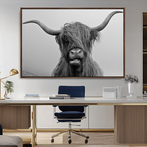 Texas Cow Wall Art Canvas, Texas Longhorn Cattle Canvas
