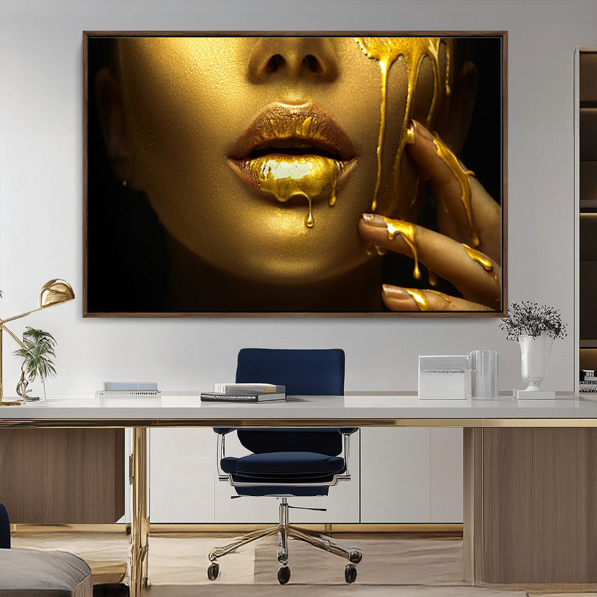 Gold and Women Wall Art Canvas Print