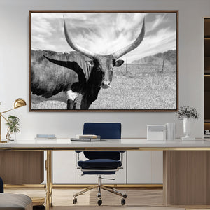Cattle Wall Art Longhorn Cow Canvas Print