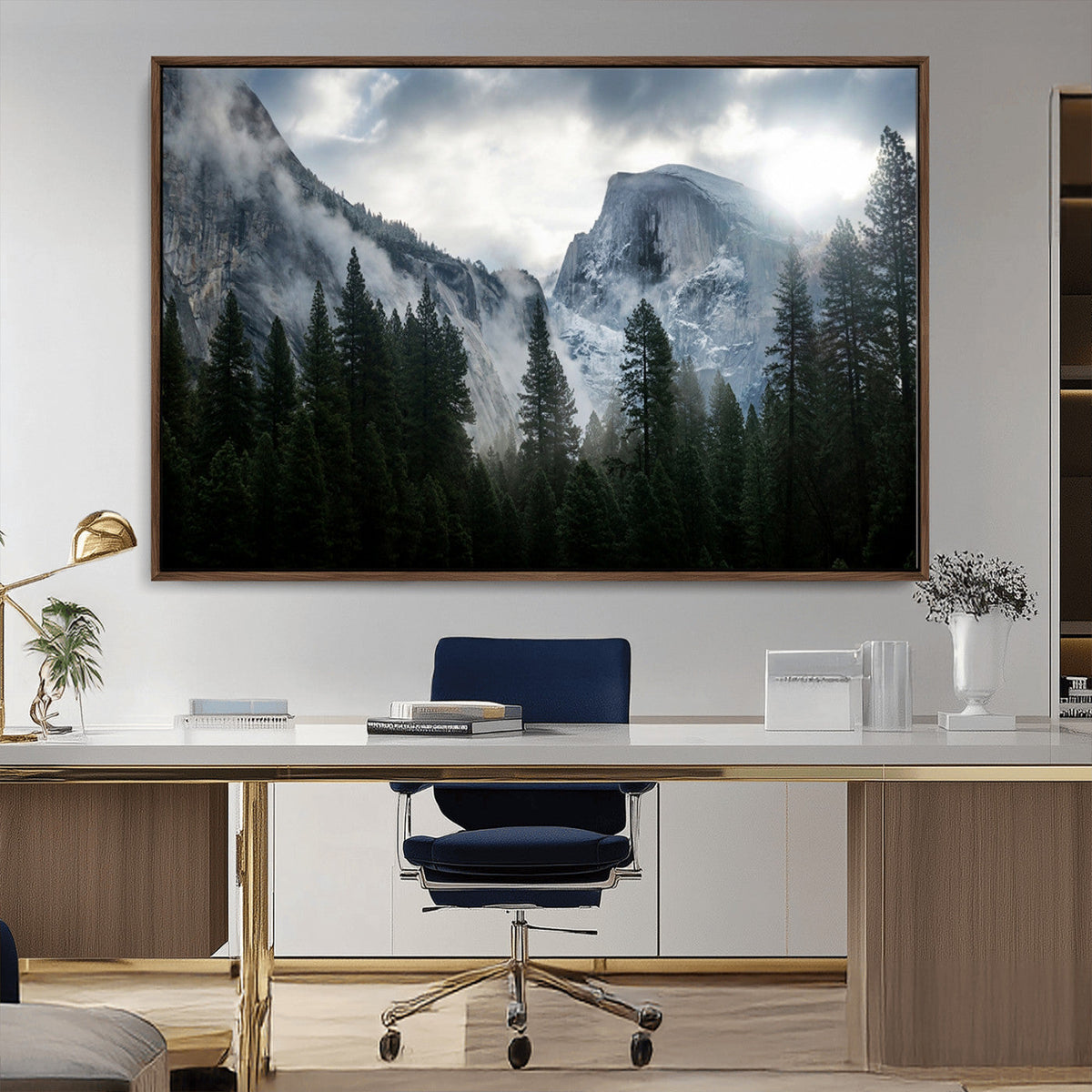 Yosemite National Park El Capitan Foggy Mountain Wall Art |