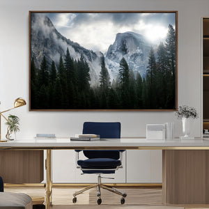Yosemite National Park El Capitan Foggy Mountain Wall Art |