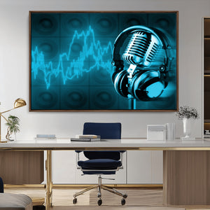 Music and Microphone Wall Art Canvas Print