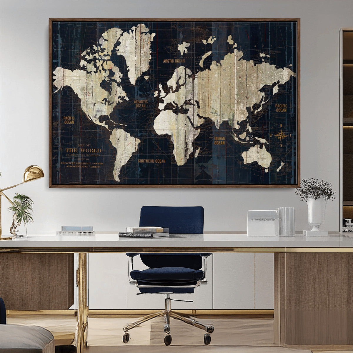 Antique Old World Map Wall Art Canvas Print