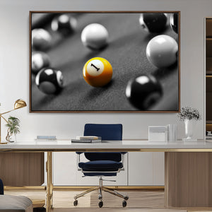 Wall Art Pool Table and Balls Canvas Print