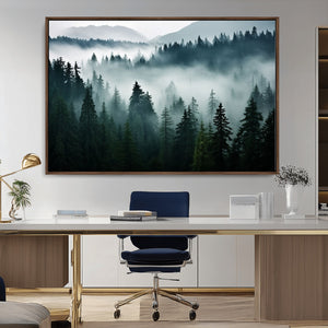 Captivating Misty Forest Wall Art Canvas, Premium Canvas