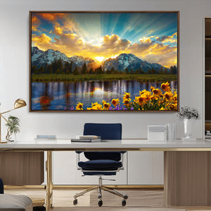 Grand Teton Park Sunrise Wall Art – Vibrant Landscape Canvas