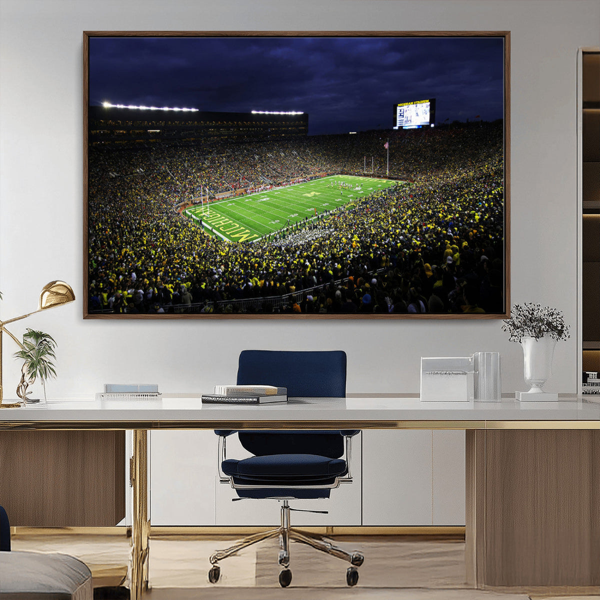Michigan Wolverines Football Canvas Wall Decor, Football