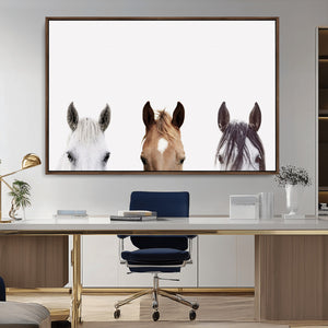 Horse Prints Set, Set of 3 Horse Wall Art, Horses Portraits,
