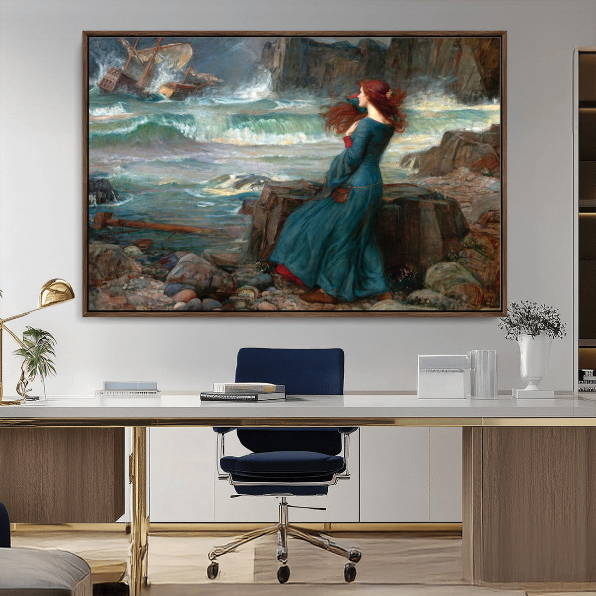 Miranda by the Shore Wall Art Canvas Print – Tempest Scene