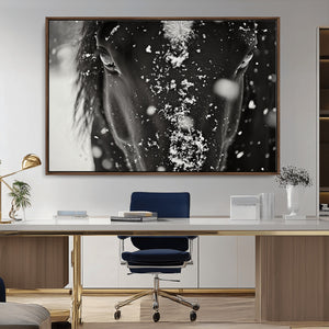 Winter Horse Snow Wall Art Canvas Print