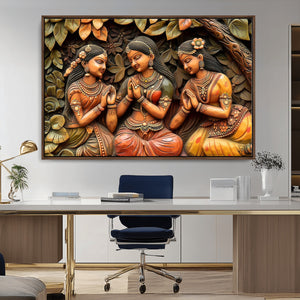 Indian Woman Statue Wall Art Canvas Print