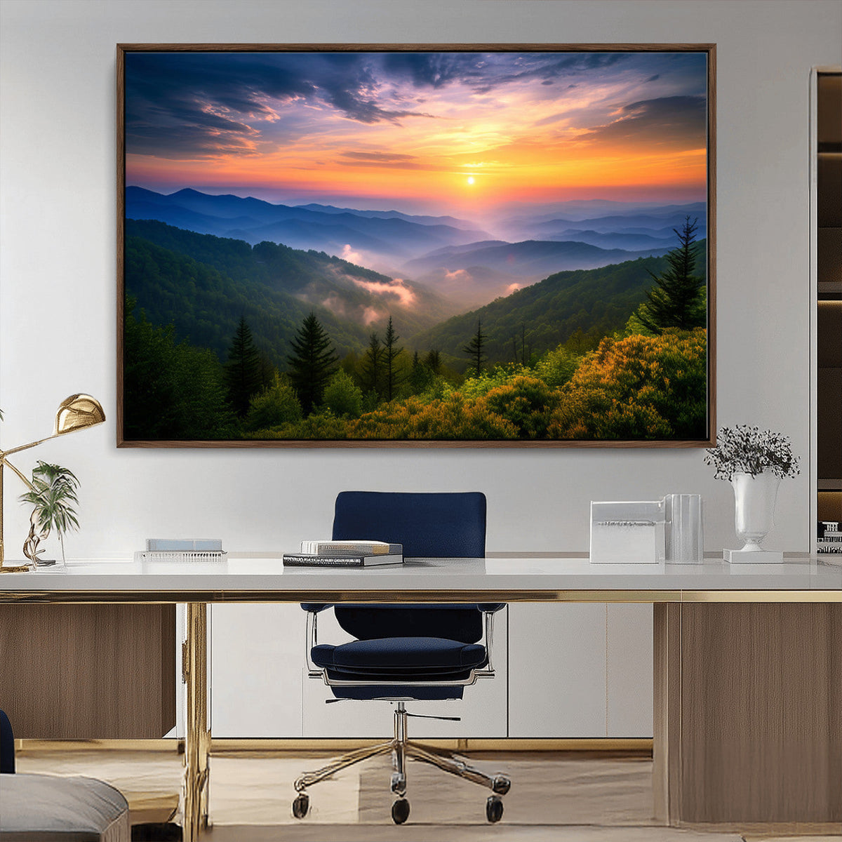 Majestic Mountain Sunrise Print | Landscape Wall Art |