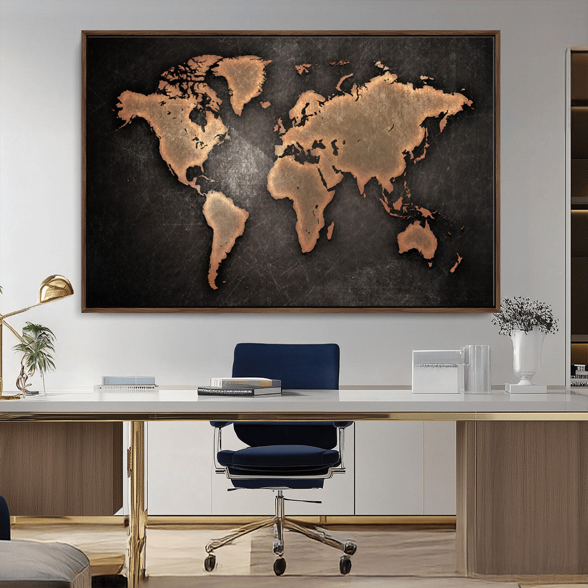 World Map Canvas Print – Framed Travel Map Wall Art for