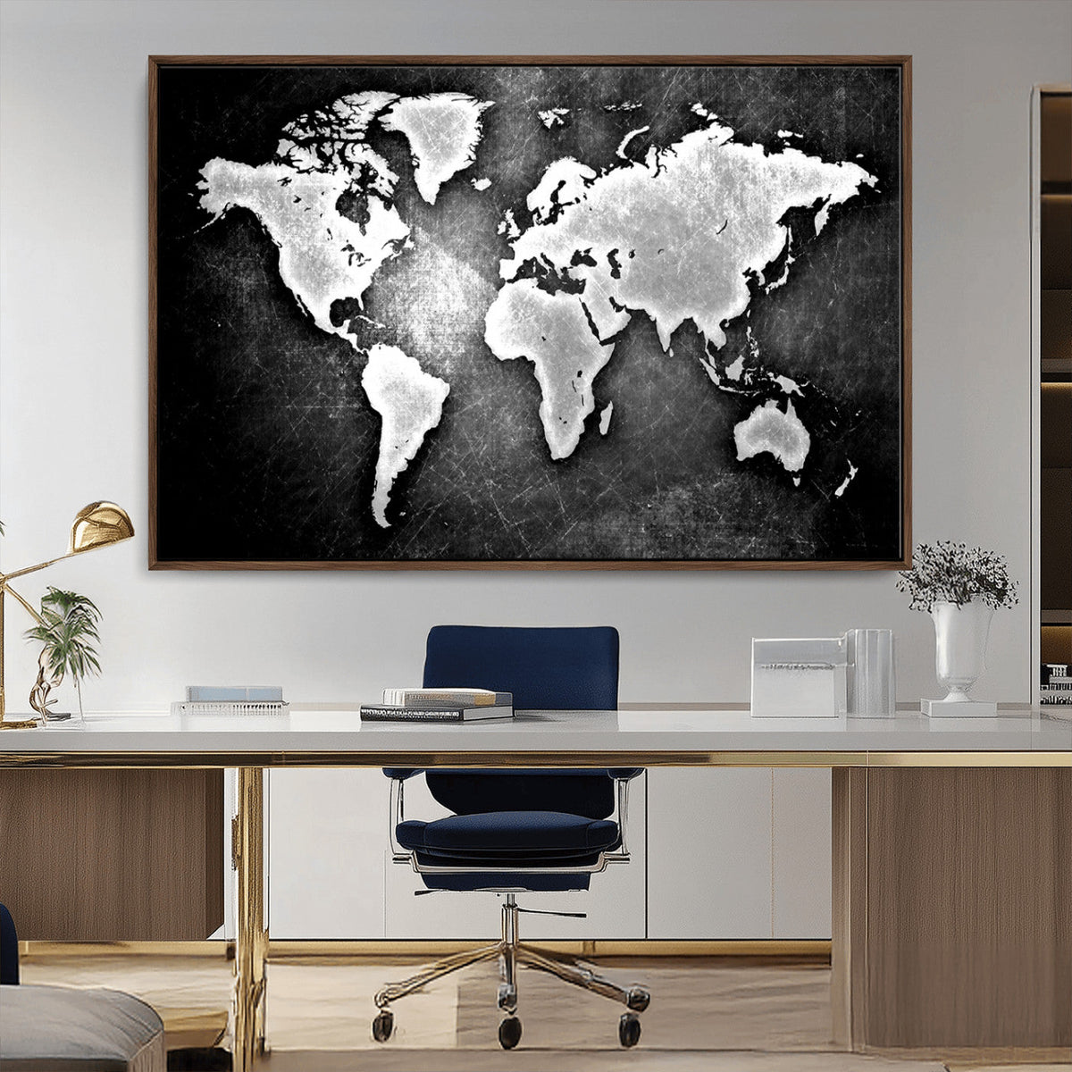 World Map Wall Art Canvas Print – Framed Wall Art for