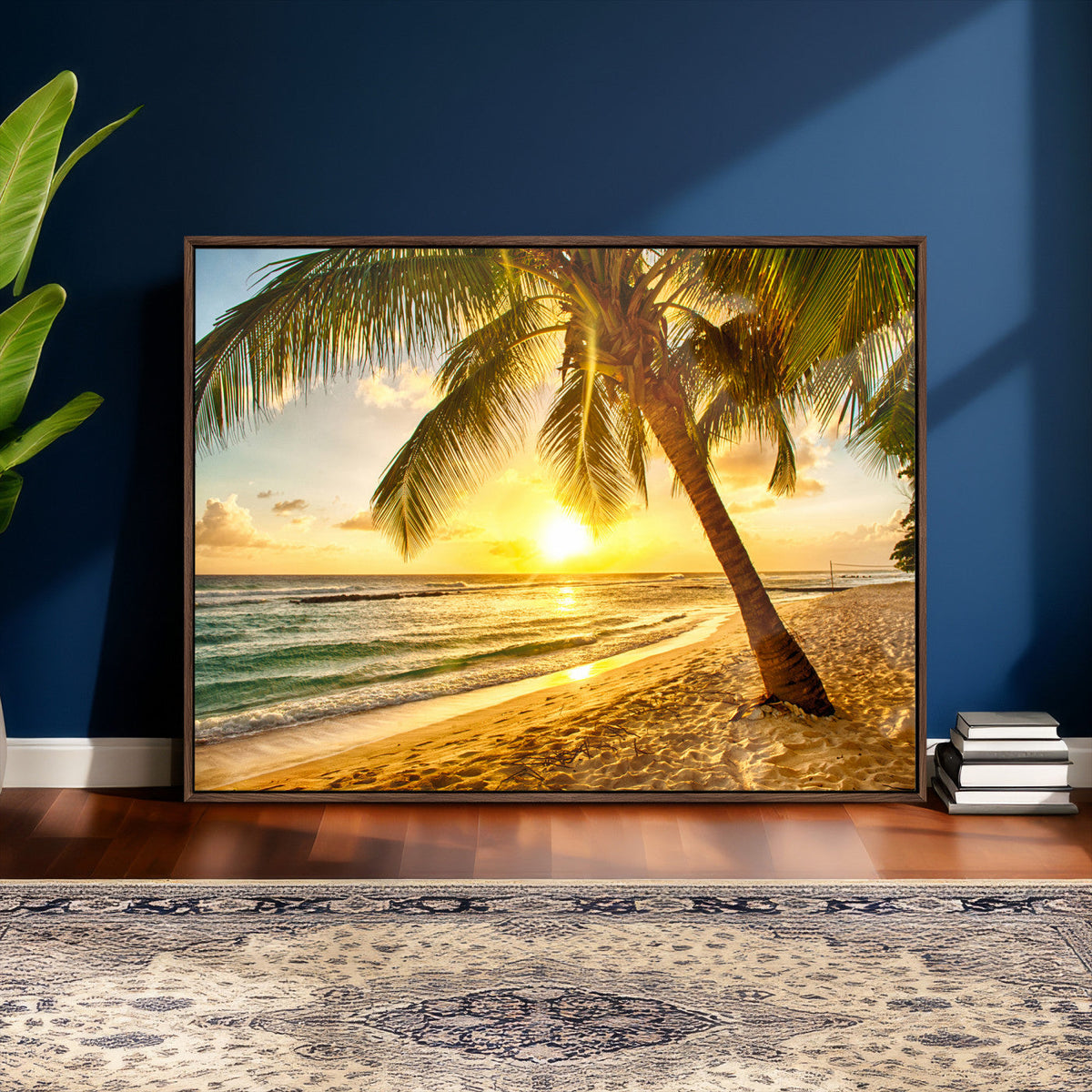 Beach Sunset Canvas Wall Art Print - Tropical Beach Canvas