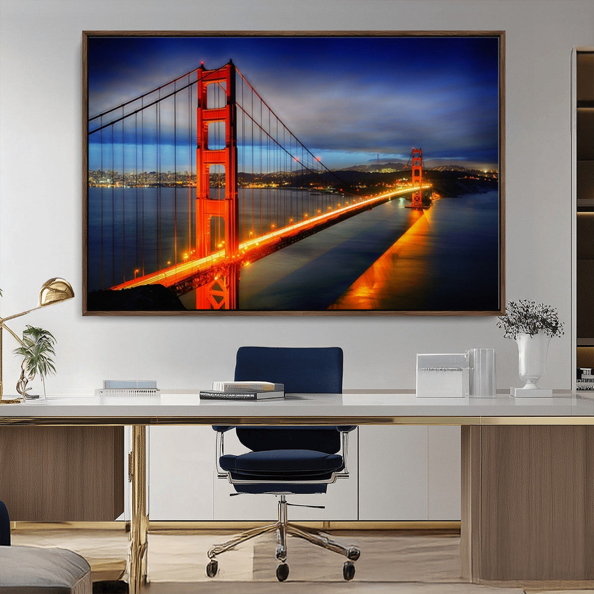 Large Wall Art San Francisco Canvas Print - Wonderful Golden