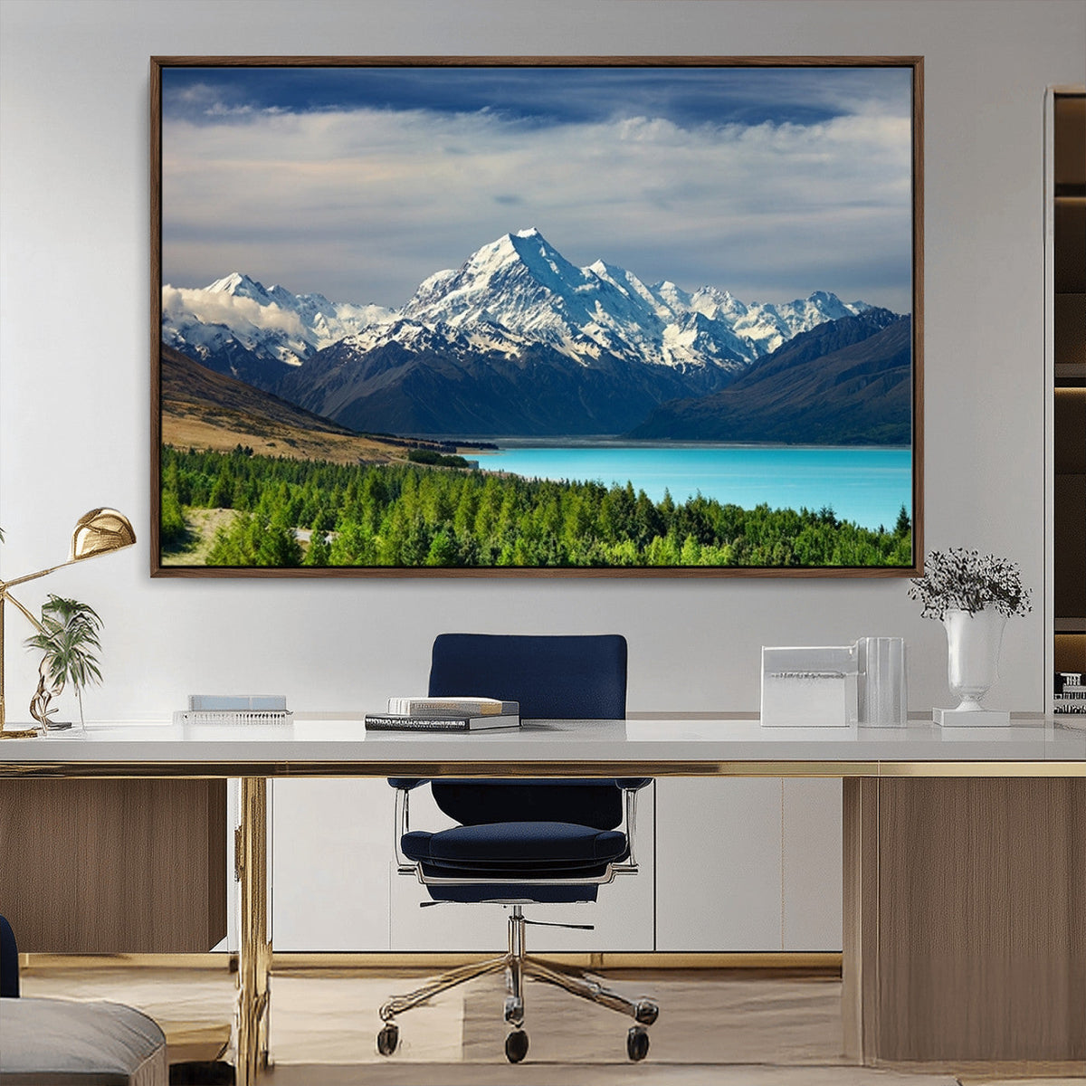 Mount Cook and Lake Pukaki Canvas Wall Art Print – Majestic