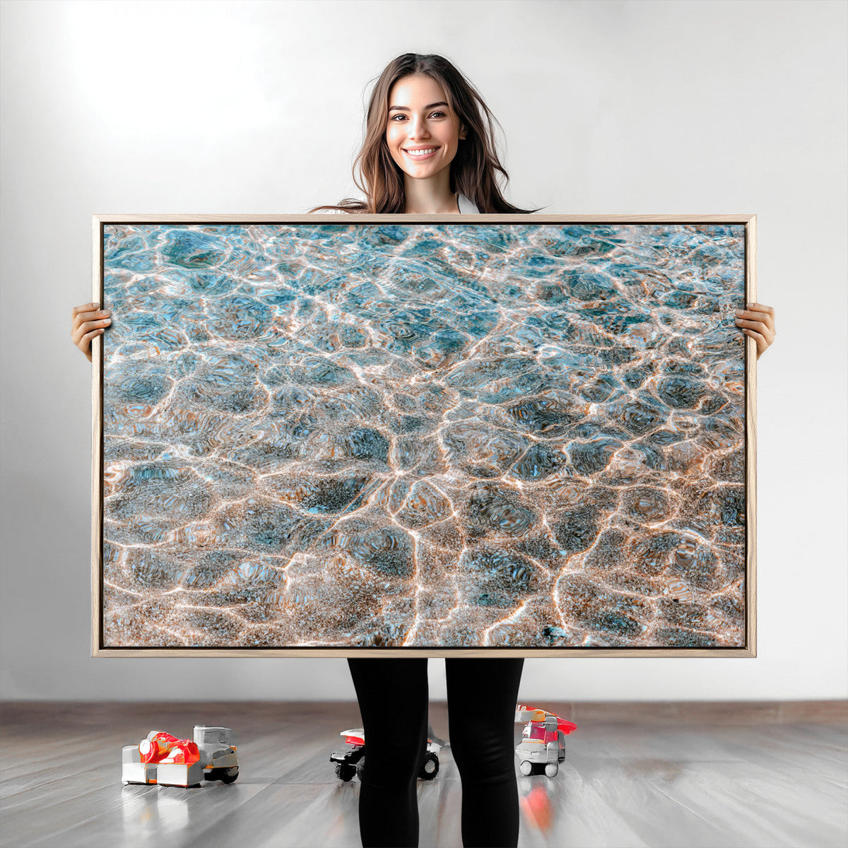 Clear Water Wall Art Canvas Print – Framed Sunlit Ocean