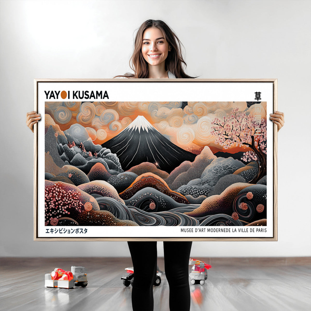 Yayoi Kusama Wall Art Canvas Print – Framed Japanese Dot Art