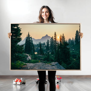 Mountain Landscape Wall Art Canvas Print – Framed Forest