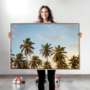 Palm Trees Wall Art Canvas Print – Framed Tropical Vibes Art