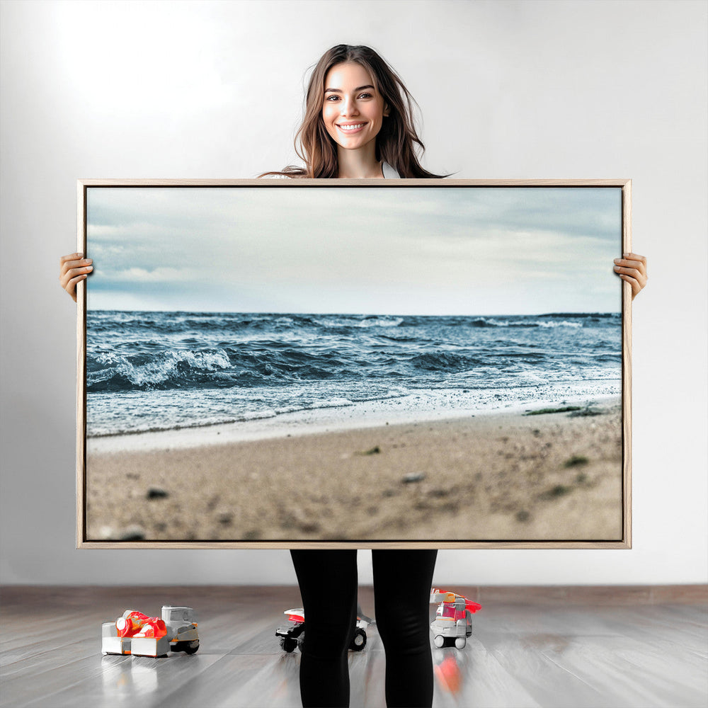 Ocean Wall Art Canvas Print – Moody Coastal Seascape Scene