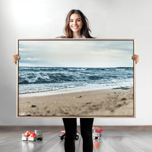 Ocean Wall Art Canvas Print – Framed Moody Seascape Coastal