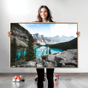 Canadian Rockies Wall Art Canvas Print – Framed Mountain