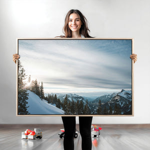 Snowy Mountain Wall Art Canvas Print – Frosty Peaks Alpine