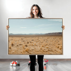 Desert Plains Wall Art Canvas Print, Golden Light Over Dry