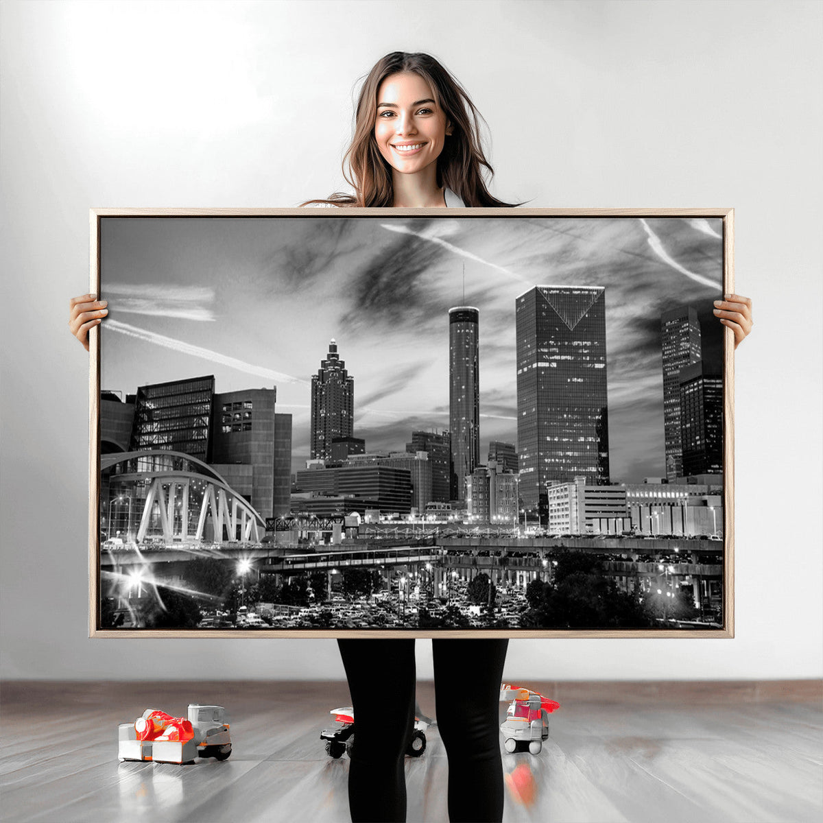 Black and White Atlanta Wall Art Canvas Print