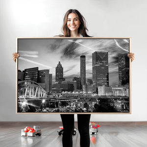 Black and White Atlanta Wall Art Canvas Print
