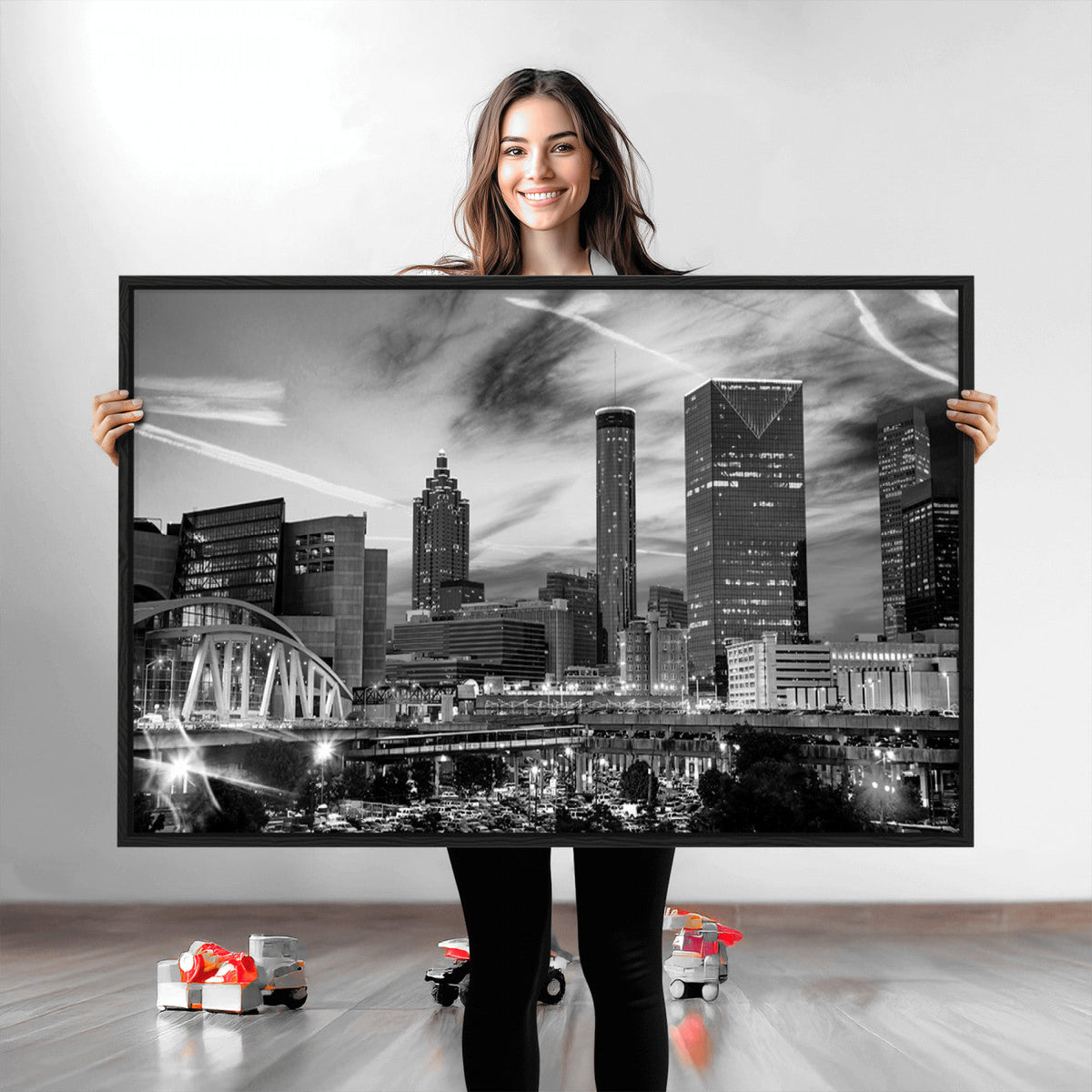 Black and White Atlanta Wall Art Canvas Print
