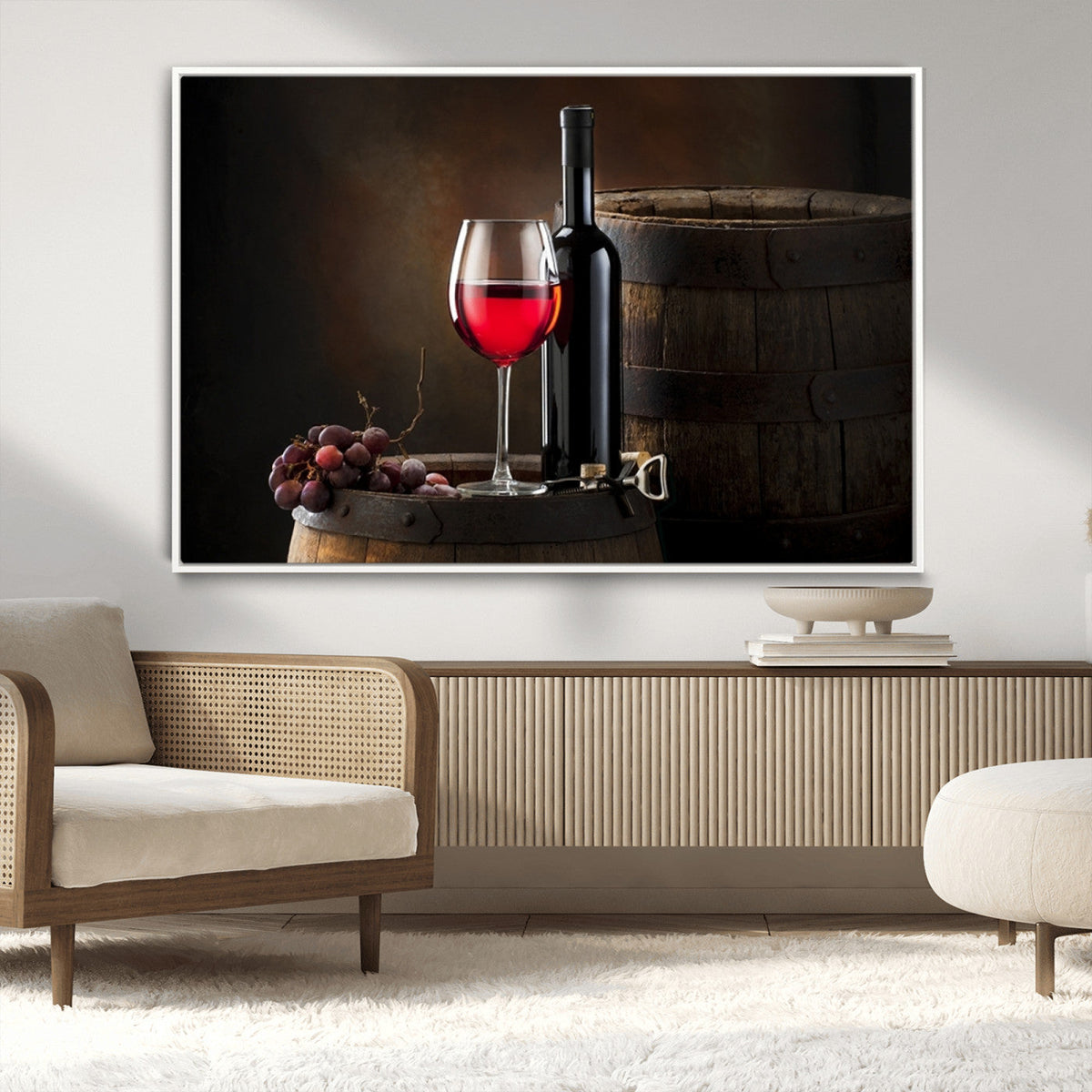 Red Wine and Bottle Canvas Print