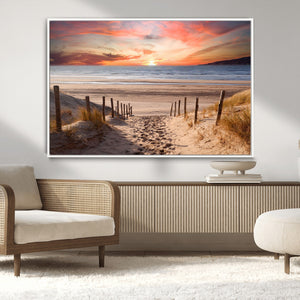 Sunset on the Sea Wall Art Canvas Print