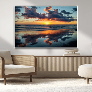 Beach Sunset Print - Stunning Ocean Canvas Artwork with