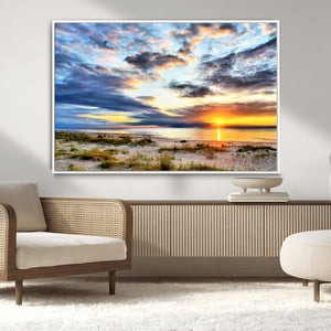 Sunset On The Ocean Wall Art Canvas Print